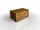 Wooden Cargo Box on white background
