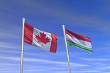canada and italy flag in the wind