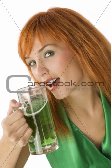 girl with green beer