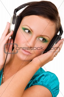 Young woman with an earphones