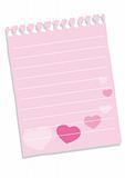Sheet of paper with hearts for St. Valentine day