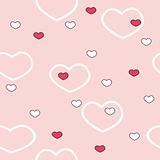 Seamless background with color hearts