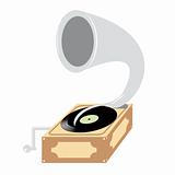 isolated illustration of old gramophone