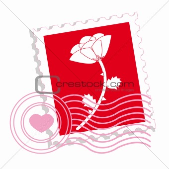 Postage stamp with rose 