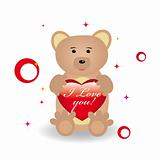 Cute bear with heart for st.Valentine day