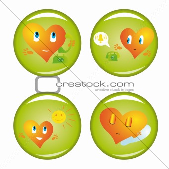 Set of four st. Valentine buttons 3