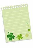 Sheet of paper with quatrefoils for St. Patrick's day