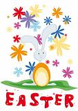 Card for Easter with  rabbit