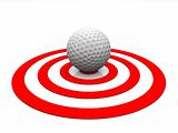 Golf - detail ball on white background