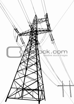 Power lines and electric pylons