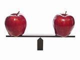 Metaphor compairing Apples to Apples Balanced on beam