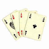 Poker of aces cards