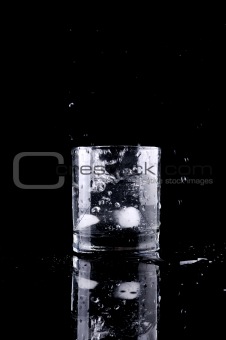 Glass of splashing water 