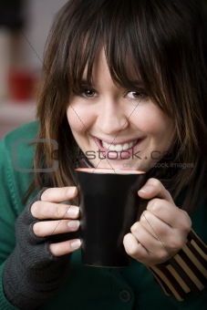 Pretty Young Woman with Coffee