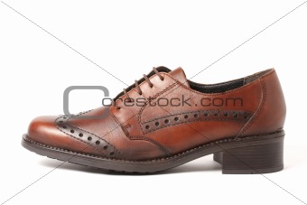 Brown shoe isolated on white 