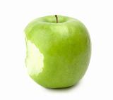 Green bitten apple