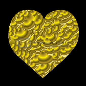 gold love heart mini