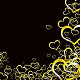 love heart gold background