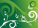 creative curves and swirls on flourish green background 