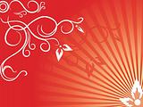 creative curves and swirls on flourish red background 