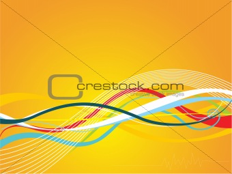 creative curves and swirls on yellow background, banner