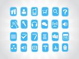 creative icons sets in blue