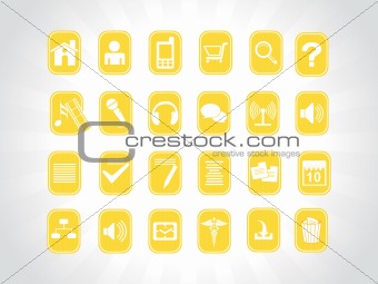 creative icons sets in yellow