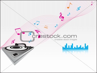 discotheque pattern with pink music waves wallpaper