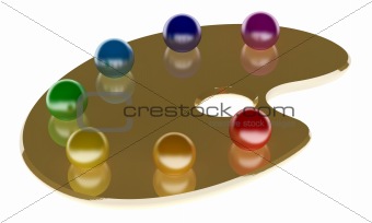Plastic palette. Isolated over white background.