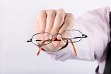 close up of reading glasses