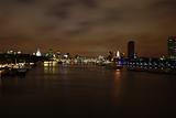 London night view of the thames