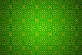 green wallpaper with ornament design.