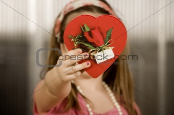 Young girl with Valentine