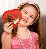 Cute young girl with Valentine