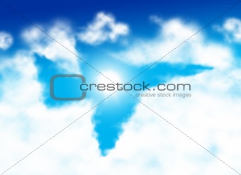 Airplane shaped cloud