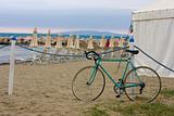 Green Bike by the sea