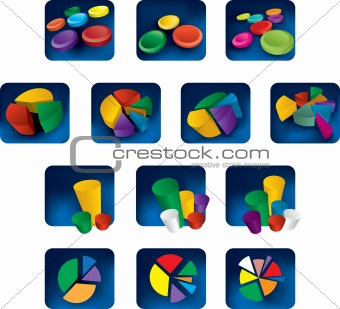Colorful pie charts