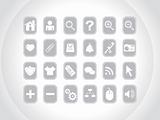 collection of internet icons, gray