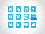 collection of vector icons on blue