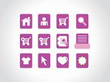 collection of vector icons on purple