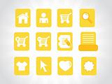collection of vector icons on yellow