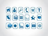collection of web icons in blue