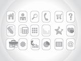 collection of web icons in gray