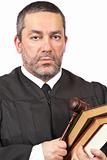 Serious male judge
