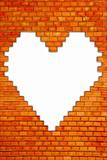 brick wall with heart shape