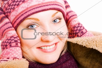 smiling girl in winter coat