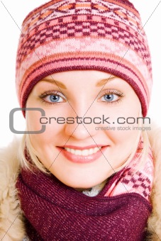 smiling girl in winter coat