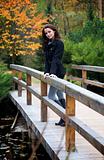 Beautiful girl in the autumn park