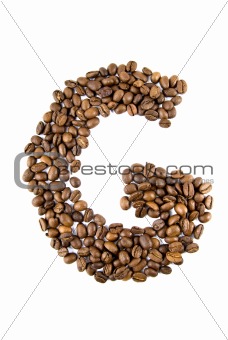 coffee letter isolated on white