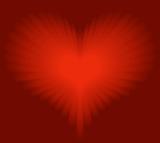 Glowing red heart for Valentine, romance, etc
